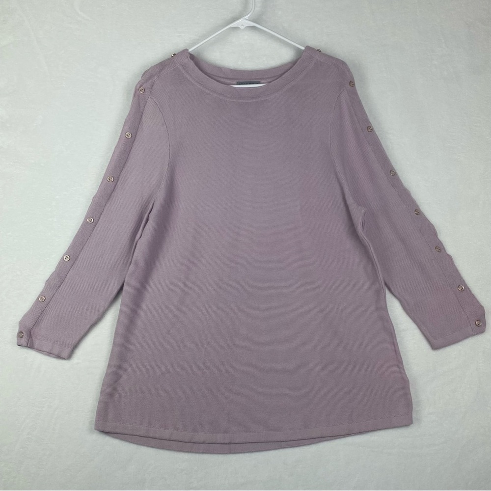 Joseph A Sweater Womens Large Purple Pullover Crewneck Sweatshirt Casual